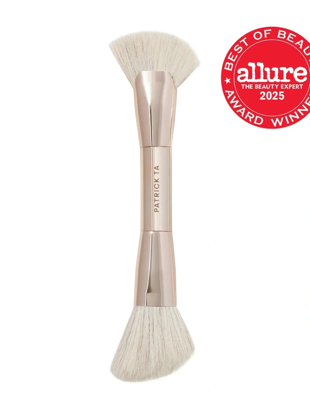 Patrick Ta Rose Gold Synthetic Dual Ended For Face Contour Makeup Brush
